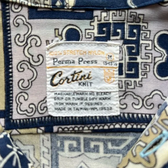 Vintage Butterfly collar Cortini Knit  Patterned Button-Up Shirt - Picture 6 of 6